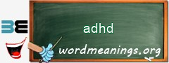 WordMeaning blackboard for adhd